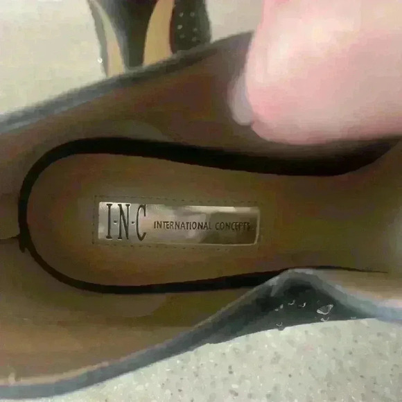 INC Black Suede Peep Toe Shoe/Bootie - Picture 7 of 7